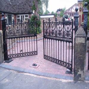 Porte d'entrée coulissante de luxe en <span class=keywords><strong>fer</strong></span> <span class=keywords><strong>forgé</strong></span> Sunnysky conception de porte principale de sécurité - Product Image 1