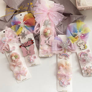 <span class=keywords><strong>Tracy</strong></span> & Herry-Pinza para el pelo de gasa de nieve dulce y encantadora para niña, accesorios para el cabello con lazo azul y borde de princesa para nieve - Product Image 4
