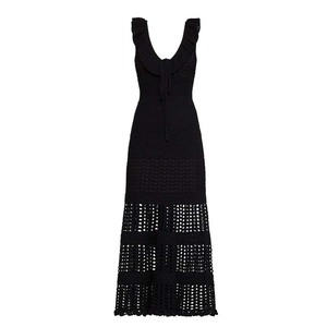 Verano de las mujeres de moda elegante sin mangas con cuello en V sexy <span class=keywords><strong>midi</strong></span> vestidos de encaje - Product Image 4