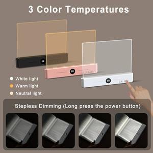 Lampe <span class=keywords><strong>de</strong></span> lecture <span class=keywords><strong>LED</strong></span> portable et plate 2026 avec 3 couleurs, minuterie, intensité réglable, rechargeable par USB, pour la lecture au chevet - Product Image 2