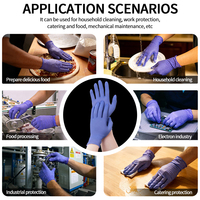 Gants en nitrile de qualité supérieure, 9 pouces, bleu violet, résistants aux produits chimiques, adaptés aux aliments