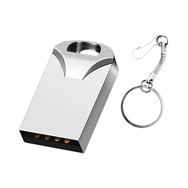 High Quality 128GB Silver Mini USB 2.0 Metal Flash Drive with Keyring OTG Type-C Transformer Animation Style 8GB Poly Bag UDP