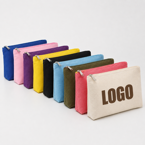 Certified Factory Color Customization Printing Logo Small Canvas Cosmetic Bag Tool <b>Storage</b> Canvas Makeup Bags - Product Image 1