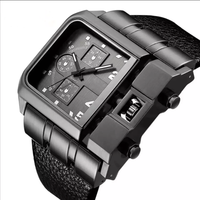 Montre homme OEM unique, luxe, grande taille, cadran carré, décoration boussole, mouvement quartz, style antique, logo personnalisé