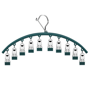 Stainless Steel Sock Drying Rack With 10 <b>Clips</b> Round Hanger For Balcony Home Use Durable Clothes Organizer - Product Image 5