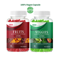 Gummies aux fruits et légumes sans sucre, marque privée OEM/ODM, avec plus de 40 fruits et légumes, 100 % végétaux, conformes aux normes européennes
