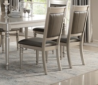 Ensemble de 2 chaises de salle à manger capitonnées avec accents argentés de luxe