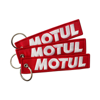 Maßgefertigte Bestickte Schlüsselanhänger Rote Stoff-Motorrad-Auto-Schlüsselringe Personalisiertes Logo Gepäcktaschenriemen Schlüsselanhänger Großhandel