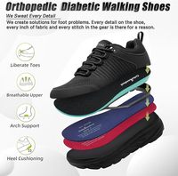 Chaussures Diabétiques Légères à Lacets pour Hommes, Largeur Spéciale, Respirantes, Chaussures Médicales en Gros