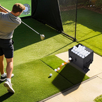 Distributeur de balles de golf en métal robuste, machine automatique à balles actionnée au pied, stockage de 50 balles, accessoires d'entraînement pour droitiers/gauchers
