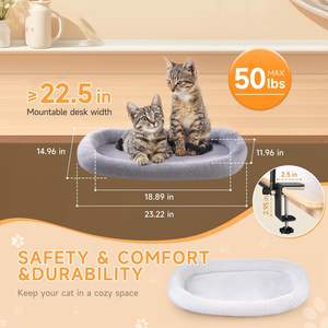 Cama para Gatos, <span class=keywords><strong>Hamaca</strong></span>, <span class=keywords><strong>Nido</strong></span>, Soporte para Colgar en la Oficina, Computadora, Escritorio, Libros - Product Image 3