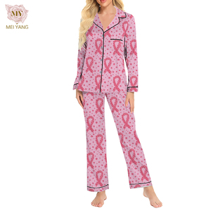 Großhändler Button-up-Stil Notch Collar Cartoon Dinosaurier Print Ice Silk Pyjamas Langarm Hosen Pyjamas Set - Product Image 5