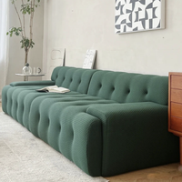 Canapé modulaire de luxe italien en gros pour salon, mobilier de villa vert, durable et confortable en tissu