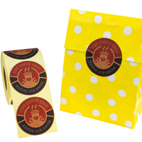 Rouleau d'étiquettes adhésives rondes en vinyle enduit imperméable avec logo personnalisé, prix de gros, pour emballage cadeau et artisanat