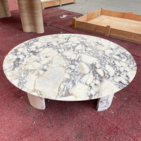 Table basse de luxe en marbre blanc, pierre naturelle Calacatta Viola, finition mate, moderne, durable, décorative, meubles de salon