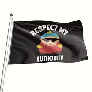 Usine en gros bonne qualité 100D Polyester couleur vive respecter mes drapeaux d'autorité, bannières - Product Image 1