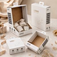 Boîte en carton ondulé à fentes en papier kraft avec logo personnalisé, emballage en gros, boîte cadeau, boîte d'expédition en carton recyclable, OEM