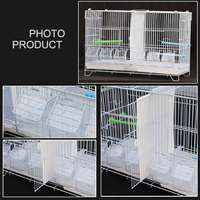 Cage carrée pliable pour perroquets et animaux de compagnie, faite en fil métallique, Cage pour perroquets et oiseaux de reproduction avec 6 bols de nourriture