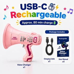 Megáfono de Juguete con Cambiador de Voz Portátil para Niños MILI, <span class=keywords><strong>Karaoke</strong></span> Musical con Grabación, Luz LED, 5 Efectos de Voz, Juguete Recargable - Product Image 4