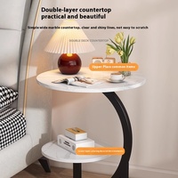 Table d'Appoint Double Couche de Bonne Qualité Mini Canapé Table de Chevet Armoire de Rangement pour Maison Salon