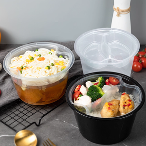 2層使い捨てPPプラスチック製スープラーメン麺ボウルインサートトレイ（チョコレート、寿司、ケーキ、クッキー、砂糖、サンドイッチ用） - Product Image 1