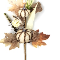 Décorations florales artificielles en feuilles de citrouille pour Halloween, pour couronnes d'automne et décorations de fête, fabriquées en Chine, différentes tailles