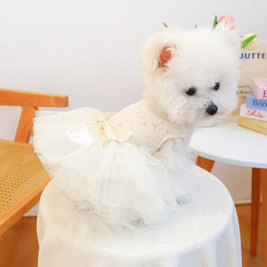 Nueva ropa de primavera y verano para perros y mascotas, lindas faldas de gasa hinchadas, vestidos de princesa de boda florales Retro para perros pequeños y gatos - Product Image 2