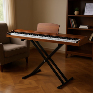 Piano numérique GPP-107 en noyer, 88 touches pleine taille semi-lestées avec MIDI, Bluetooth, triple pédale et prise casque - Product Image 2