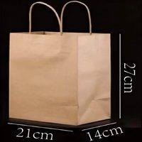 Sacs en papier kraft recyclé biodégradable avec poignées pour les plats à emporter dans les cafés, restaurants, boulangeries