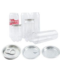 Boîtes en plastique transparentes jetables rondes pour animaux de compagnie de 250 ml/330 ml/500 ml avec couvercle facile à ouvrir pour le cola, le thé au lait, le café, l'eau gazeuse