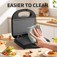 Mini gaufrier électrique personnel en acier inoxydable avec plaques grill interchangeables pour gaufres, hash browns et toast grillé