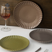 Service de vaisselle FENN personnalisé avec logo, en forme de fleur, en céramique mate nordique, en porcelaine pour la maison et la cuisine