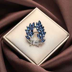Broche de Planta de Cristal con Engaste de Garra de Aleación de Zinc, Morado y Azul, Accesorio de Moda para Fiesta de Mujer - Product Image 3