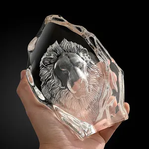 Jy pujiang cristal de artesanato, fonte de fábrica personalizada de cristal iceberg, bloco de cristal para lembrança, presentes