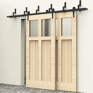 Order in ali baba from china sliding interior and exterior double barn door hardware sliding silent