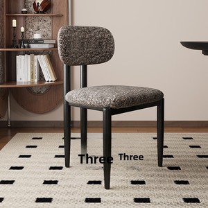 Silla de Comedor sin Brazos de Madera Maciza Estilo Nórdico con Tapicería de Tela Moderna para Uso en el Hogar y Restaurantes - Product Image 3