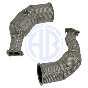 Haute qualité 304 acier inoxydable 1.5mm d'épaisseur bleu brûlé finition bouclier thermique tuyau de descente d'échappement ajustement parfait pour Audi RS4 B9 & RS5 B9 - Product Image 5