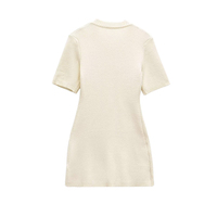 Robe Courte Décontractée ZATRHMBM pour Femme, Nouvelle Collection Printemps/Automne 2026, Tricotée avec Boutons, Style Vintage à Manches Courtes