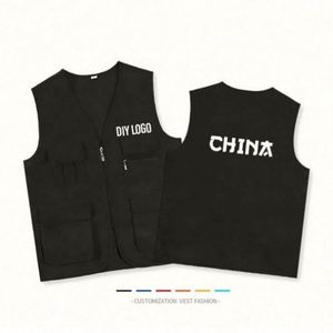 Gilet de pêcheur multi-poches personnalisé avec logo, gilet d'été pour la randonnée, le journalisme, la photographie, le camping, le travail et la pêche - Product Image 4