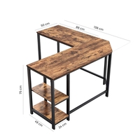 Nouveau moderne maison meubles coin étude L forme bureau métal bois table d'ordinateur