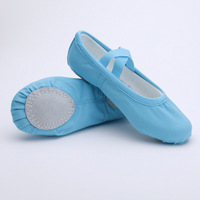 Chaussures de danse ethniques bleues en toile, souples, respirantes, sans lacets, pour la pratique du ballet