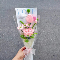 Bouquet de tulipes torsadées pour la fête des mères, fait main, tissé à la main, cadeau haut de gamme pour la meilleure amie et la petite amie