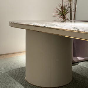 Hiện đại sang trọng vòng bàn ăn đá cẩm thạch tự nhiên hàng đầu với cơ sở kim loại cho phòng khách nhà nội thất đồ nội thất - Product Image 4