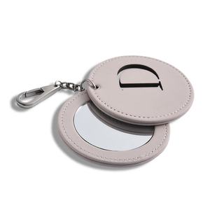 Espejo de Bolsillo Portátil de Piel Sintética Redondo Blanco Giratorio con Logotipo Grabado, Venta al Por Mayor - Product Image 5