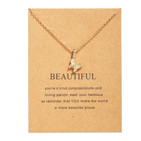 Nouvel Arrivage Ensemble Collier Pendentif Carte Vintage Papillon Amitié Bijoux