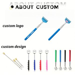 Grattoir à dos télescopique en acier inoxydable durable et portable avec logo personnalisé, masseur pour animaux de compagnie, idéal pour les cadeaux de bienvenue - Product Image 3