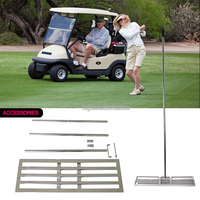 Niveleur de pelouse en acier inoxydable pour le golf, râteau de jardin, outils verts, râteau de nivellement de la pelouse pour le sable et le gravier