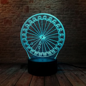 Bambini Camera Da Letto Della Decorazione LED 3D Ruota Panoramica Notturna Acrilico <span class=keywords><strong>Luce</strong></span> <span class=keywords><strong>di</strong></span> Notte Della Lampada - Product Image 2