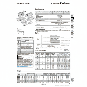 MXS8-20BSAT โต๊ะสไลด์ลมนิวเมติก SMC - Product Image 1