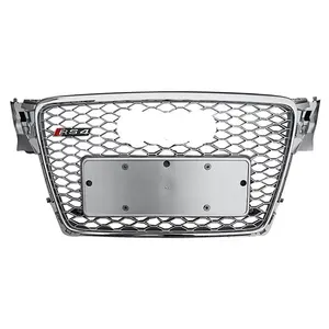 RS4 için ön ızgara A4 S4 B8 parlak siyah RS4 radyatör merkezi petek bummper grill A4 S4 2008 2010 2012